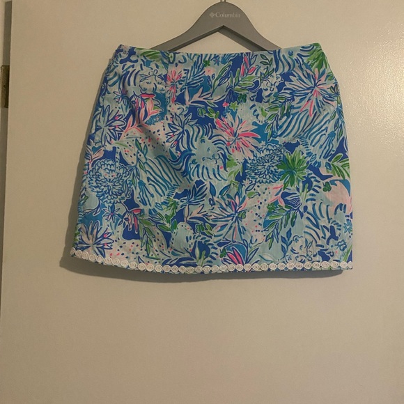 Lilly Pulitzer Scalloped Pink and Green Resort Mini Skirt - Picture 2 of 5
